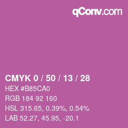 Color code: CMYK 0 / 50 / 13 / 28 | qconv.com