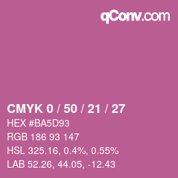 Farbcode: CMYK 0 / 50 / 21 / 27 | qconv.com