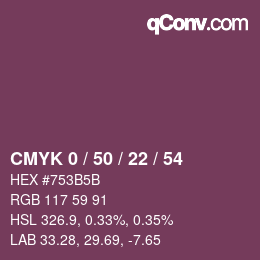 颜色代码: CMYK 0 / 50 / 22 / 54 | qconv.com