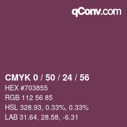 Código de color: CMYK 0 / 50 / 24 / 56 | qconv.com