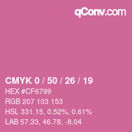 Color code: CMYK 0 / 50 / 26 / 19 | qconv.com