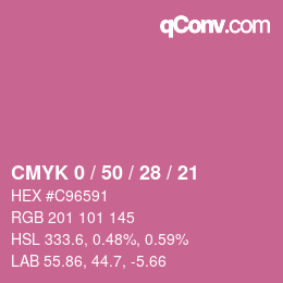 Color code: CMYK 0 / 50 / 28 / 21 | qconv.com