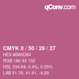颜色代码: CMYK 0 / 50 / 29 / 27 | qconv.com