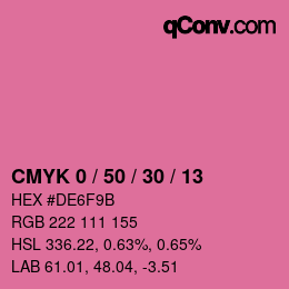 Código de color: CMYK 0 / 50 / 30 / 13 | qconv.com