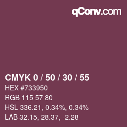 Color code: CMYK 0 / 50 / 30 / 55 | qconv.com