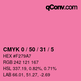 颜色代码: CMYK 0 / 50 / 31 / 5 | qconv.com
