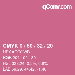 Color code: CMYK 0 / 50 / 32 / 20 | qconv.com