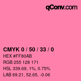 Farbcode: CMYK 0 / 50 / 33 / 0 | qconv.com