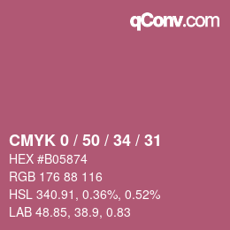 颜色代码: CMYK 0 / 50 / 34 / 31 | qconv.com