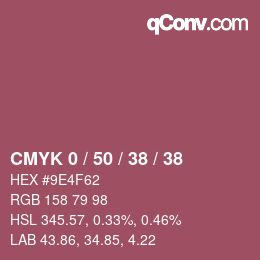 Color code: CMYK 0 / 50 / 38 / 38 | qconv.com