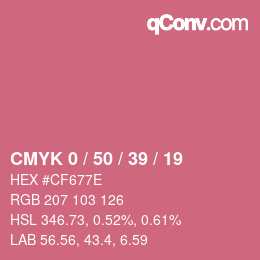 Color code: CMYK 0 / 50 / 39 / 19 | qconv.com