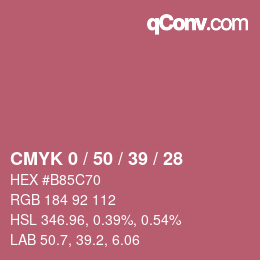 颜色代码: CMYK 0 / 50 / 39 / 28 | qconv.com