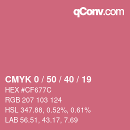 颜色代码: CMYK 0 / 50 / 40 / 19 | qconv.com