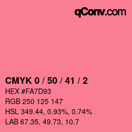 Color code: CMYK 0 / 50 / 41 / 2 | qconv.com