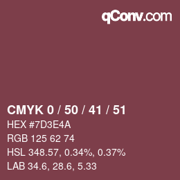 Color code: CMYK 0 / 50 / 41 / 51 | qconv.com
