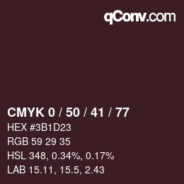 Color code: CMYK 0 / 50 / 41 / 77 | qconv.com