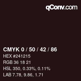 カラーコード: CMYK 0 / 50 / 42 / 86 | qconv.com
