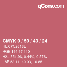 Color code: CMYK 0 / 50 / 43 / 24 | qconv.com