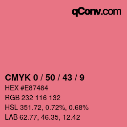 Color code: CMYK 0 / 50 / 43 / 9 | qconv.com