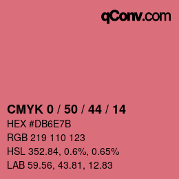 カラーコード: CMYK 0 / 50 / 44 / 14 | qconv.com