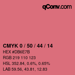 カラーコード: CMYK 0 / 50 / 44 / 14 | qconv.com