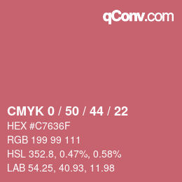 Farbcode: CMYK 0 / 50 / 44 / 22 | qconv.com