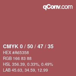 Farbcode: CMYK 0 / 50 / 47 / 35 | qconv.com