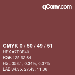 Color code: CMYK 0 / 50 / 49 / 51 | qconv.com
