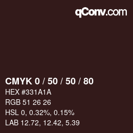 Color code: CMYK 0 / 50 / 50 / 80 | qconv.com