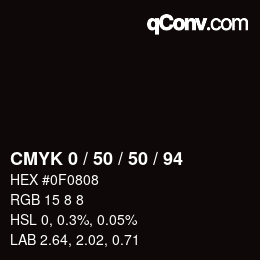 颜色代码: CMYK 0 / 50 / 50 / 94 | qconv.com