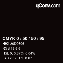 Farbcode: CMYK 0 / 50 / 50 / 95 | qconv.com