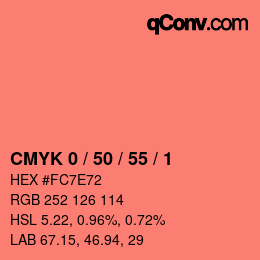 Código de color: CMYK 0 / 50 / 55 / 1 | qconv.com
