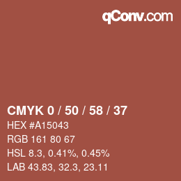 颜色代码: CMYK 0 / 50 / 58 / 37 | qconv.com