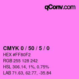 カラーコード: CMYK 0 / 50 / 5 / 0 | qconv.com