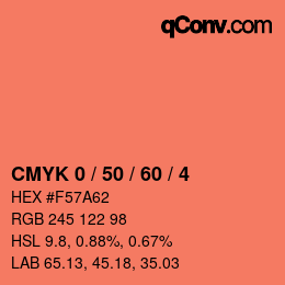Color code: CMYK 0 / 50 / 60 / 4 | qconv.com