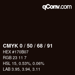 Color code: CMYK 0 / 50 / 68 / 91 | qconv.com