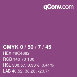 Color code: CMYK 0 / 50 / 7 / 45 | qconv.com