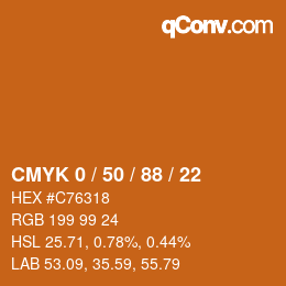 Color code: CMYK 0 / 50 / 88 / 22 | qconv.com