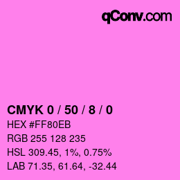 カラーコード: CMYK 0 / 50 / 8 / 0 | qconv.com