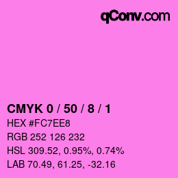 カラーコード: CMYK 0 / 50 / 8 / 1 | qconv.com