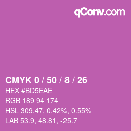 Color code: CMYK 0 / 50 / 8 / 26 | qconv.com