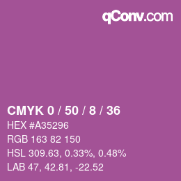 Color code: CMYK 0 / 50 / 8 / 36 | qconv.com