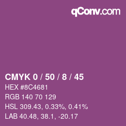 Color code: CMYK 0 / 50 / 8 / 45 | qconv.com