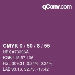 カラーコード: CMYK 0 / 50 / 8 / 55 | qconv.com