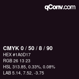 Color code: CMYK 0 / 50 / 8 / 90 | qconv.com