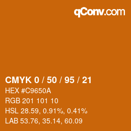 Color code: CMYK 0 / 50 / 95 / 21 | qconv.com