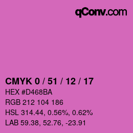 颜色代码: CMYK 0 / 51 / 12 / 17 | qconv.com
