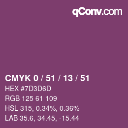 颜色代码: CMYK 0 / 51 / 13 / 51 | qconv.com