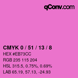 カラーコード: CMYK 0 / 51 / 13 / 8 | qconv.com