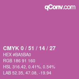 カラーコード: CMYK 0 / 51 / 14 / 27 | qconv.com